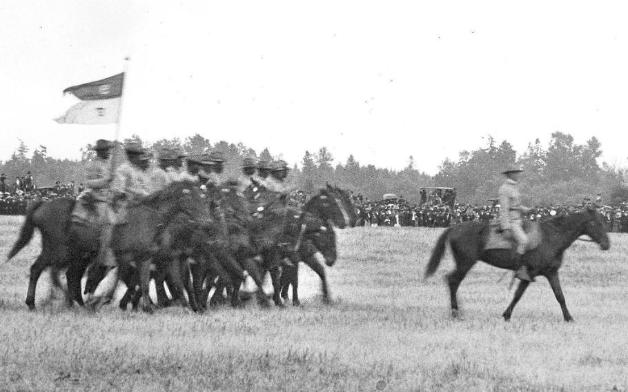 Black troopers from the 9th Cavalry Regiment pass in review following the American Lake Maneuvers of 1904 on what is now Fort Lewis. In the decades following the Civil War, the black regiments, known as Buffalo Soldiers, had a reputation for being among the most professional and well-trained in the Army. 