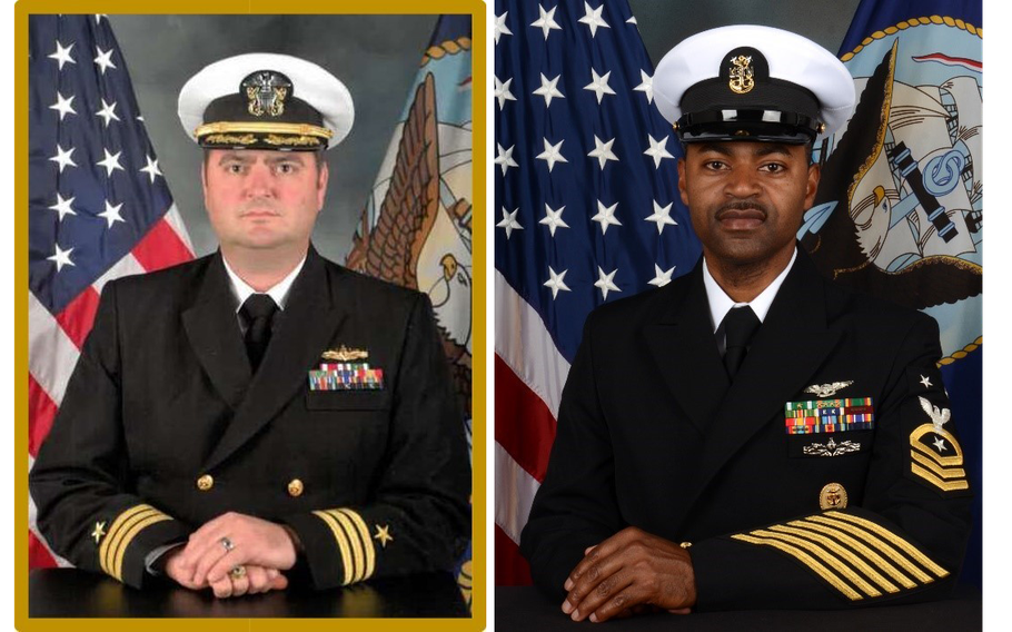 Robblee and Phillips in uniform.