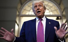 President Donald Trump speaks to reporters after departing a House Republican conference meeting, Tuesday, May 20, 2025, at the U.S. Capitol in Washington. (AP Photo/Julia Demaree Nikhinson)