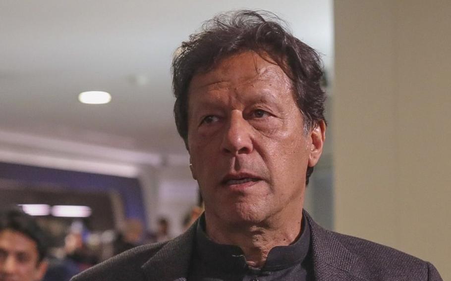 Pakistan's Prime Minister Imran Khan attends the World Economic Forum in Davos, Switzerland, on Jan. 22, 2020. Khan on Thursday, Sept. 15, 2021, said Afghans should not be left alone” as their new government struggles to organize and tackle widespread social ills.