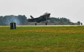 An F-35A from Eielson Air Force Base, Alaska, arrives in South Korea for exercises alongside South Korean aircraft July 5, 2020.
