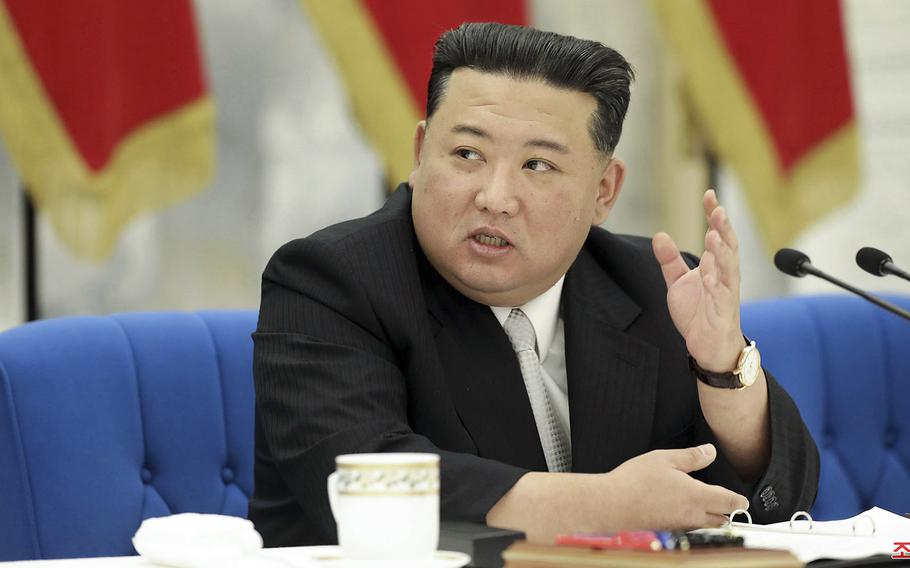 North Korean leader Kim Jong Un attends a meeting of the Central Military Commission of the ruling Workers’ Party, which were held between June 21 and 23, 2022, in Pyongyang.
