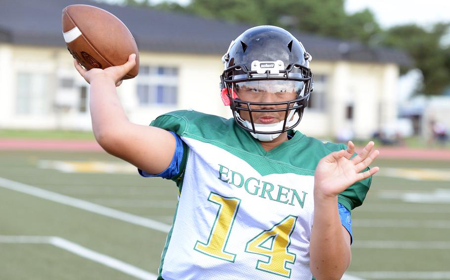 Sophomore Jayce Ulechong returns at quarterback for Edgren's football team.