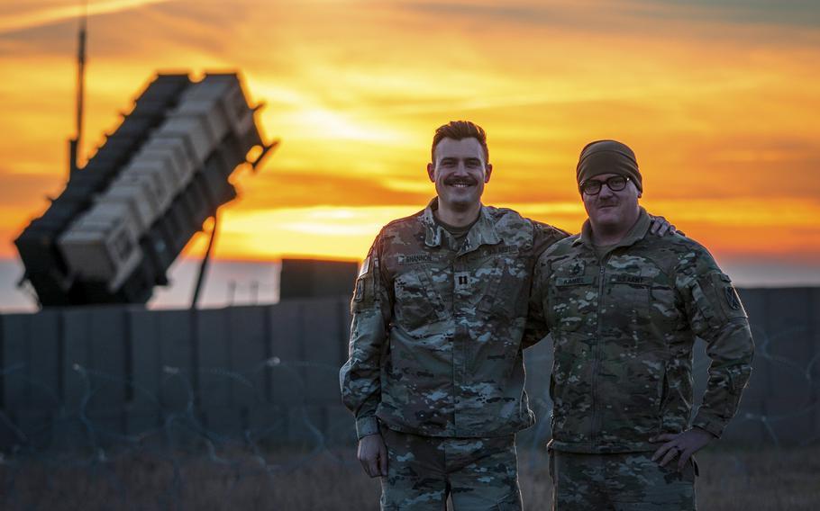 U.S. soldiers pose with one of their Patriot missile launchers in Poland on Nov. 22, 2022. According to reports on Friday, Feb. 10, 2023, a Russian missile fired at Ukraine crossed over Moldova within 22 miles of the border of NATO member Romania.