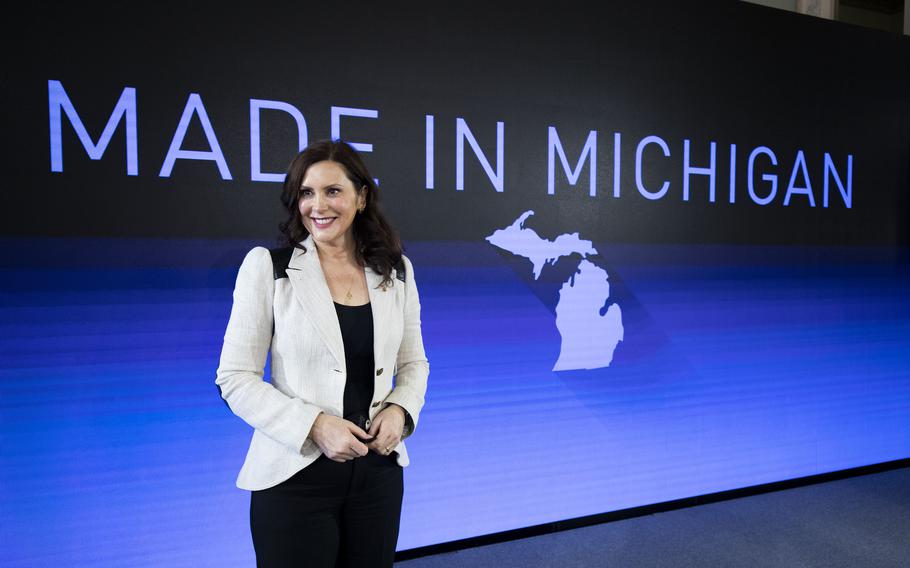 Michigan Gov. Gretchen Whitmer attends an event on Jan. 25, 2022, in Lansing, Michigan. 