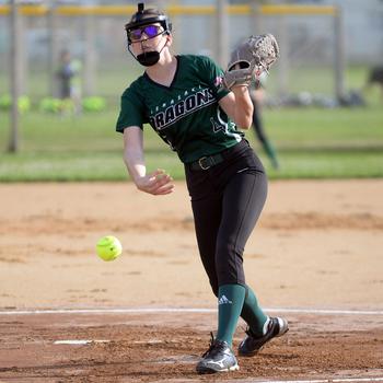 Kubasaki freshman Landry Murray delivers against Kadena during Thursday's DODEA-Okinawa softball game. Murray had four hits in six at-bats for the Dragons, who rallied for eight runs in the bottom of the seventh to edge the Panthers 21-20.