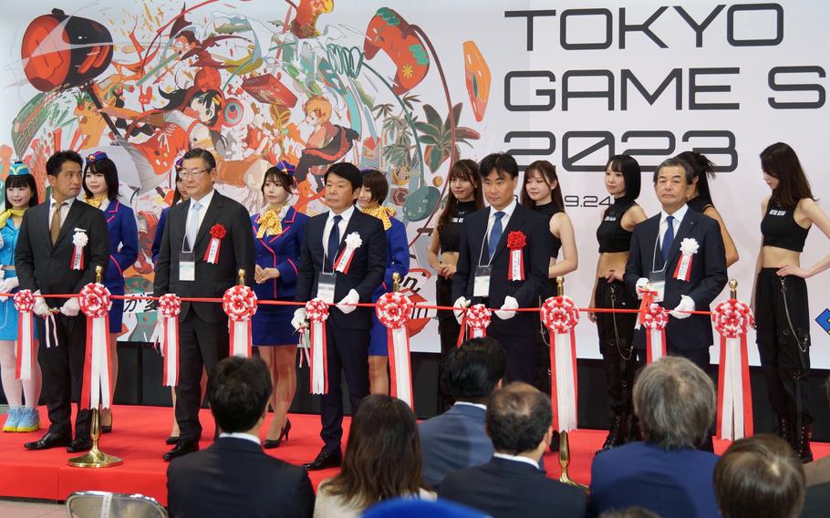 The Tokyo Game Show opened with ceremony at the Makuhari Messe convention center in Chiba, Japan, on Sept. 21, 2023.