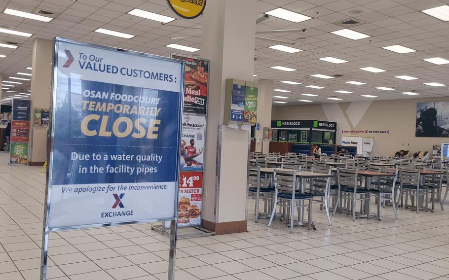Possible E. coli contamination closed the exchange food court at Osan Air Base, South Korea, Wednesday, July 17, 2024.
