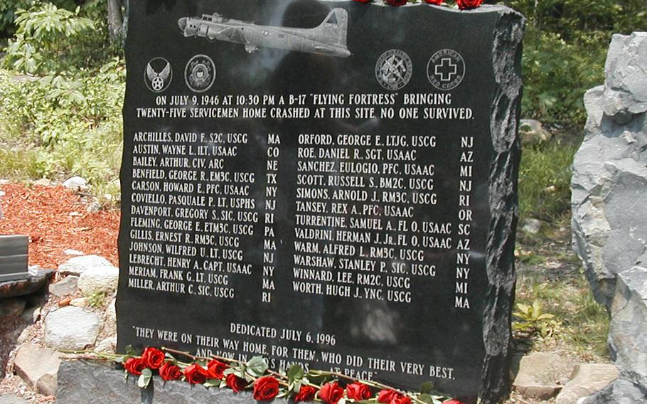 Mount Tom B-17 memorial.