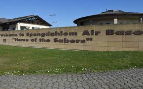 A U.S. airman stationed at Spangdahlem Air Base in Germany, shown here, is facing charges in a German court stemming from a head-on collision on the autobahn A60 in May. The crash killed a 23-year-old German woman, and the airman is accused of negligent homicide in her death.  