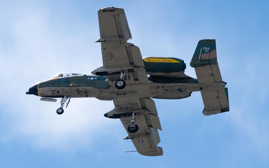 U.S. Air Force Maj. Lindsay “MAD” Johnson, A-10C Thunderbolt II Demonstration Team commander and pilot, performs during Tampa Bay AirFest at MacDill Air Force Base, Fla., Saturday, March 30, 2024.