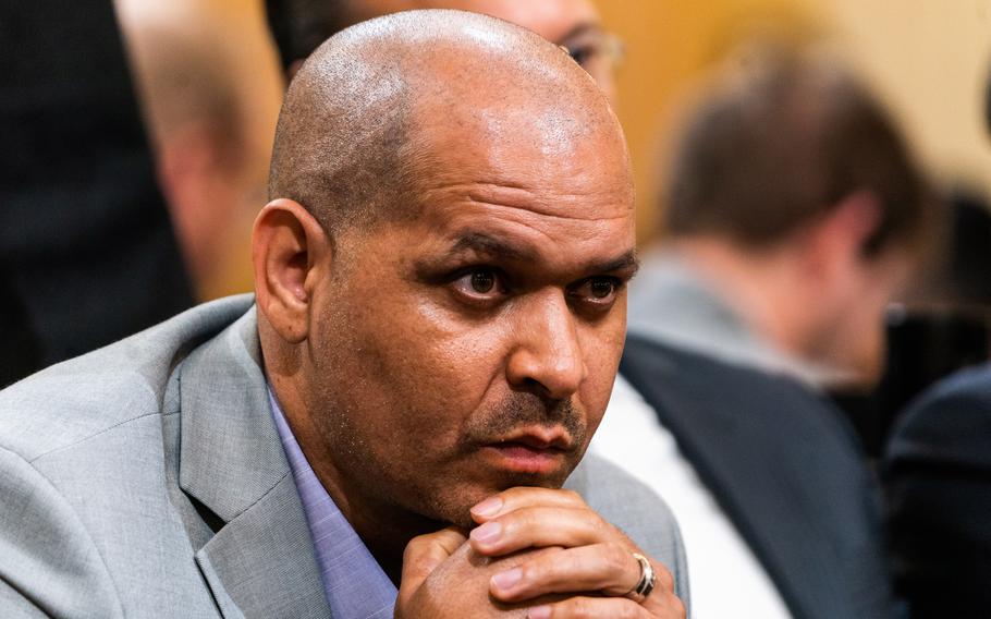U.S. Capitol Police Sgt. Aquilino Gonell during a June hearing of the House select committee investigating the Jan. 6 attack.