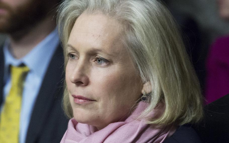 Sen. Kirsten Gillibrand, D-N.Y., shown here at a hearing in 2017, wants prosecution decisions on all major crimes in the military to be made outside the chain of command.