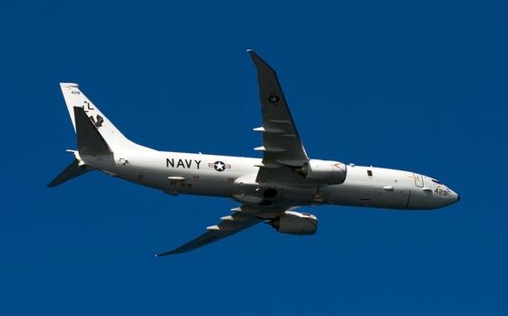 A P-8A Poseidon's primary function is anti-submarine and anti-surface warfare, along with intelligenace and surveillance.
