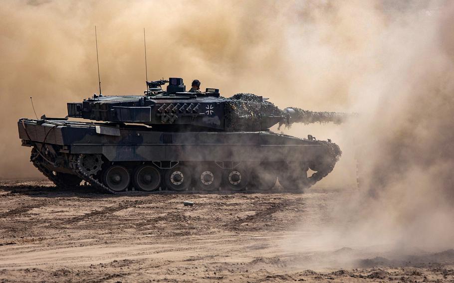 A German army Leopard 2 tank.