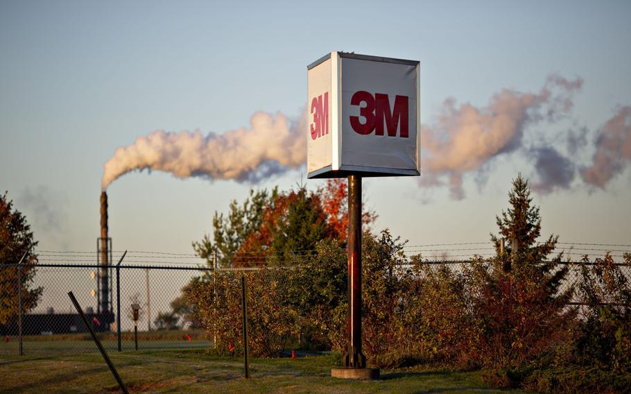 Signage stands outside the 3M Co. Cottage Grove Center in Cottage Grove, Minn., on Oct. 18, 2018.