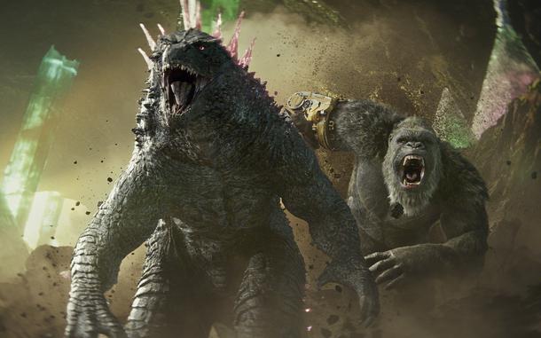 Godzilla, left, and Kong must team up in “Godzilla x Kong: The New Empire.” 