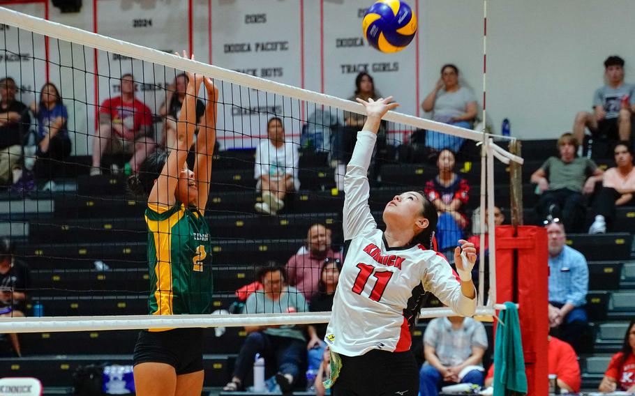 Phoebe Shoda hits the ball.