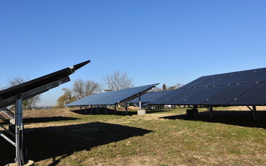 U.S. Army Garrison Wiesbaden installed a solar array to save on energy costs. But extreme price volatility is forcing Army garrisons in Germany to budget vastly higher sums for electricity and natural gas this fiscal year, according to Mark Heeter, a spokesman for the Army Installation Management Command — Europe.