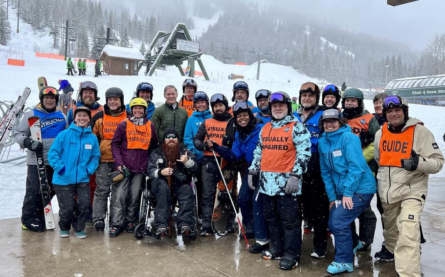 Instructors with DREAM adaptive and the Whitefish Veterans Support Team partnered for the first time this winter to bring adaptive ski lessons and access to a group of six veterans, who are members of the Blinded Veterans Association.