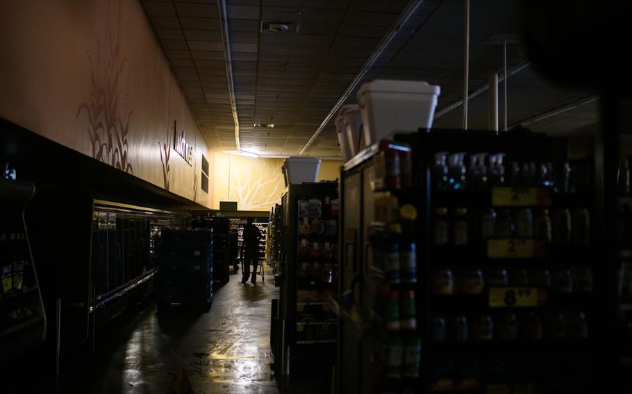 A Kroger grocery store without power in Houston, Texas on July 9. 