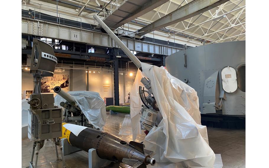 Guns under wraps at the Washington Navy Yard’s current Navy museum on Dec. 13, 2022. 