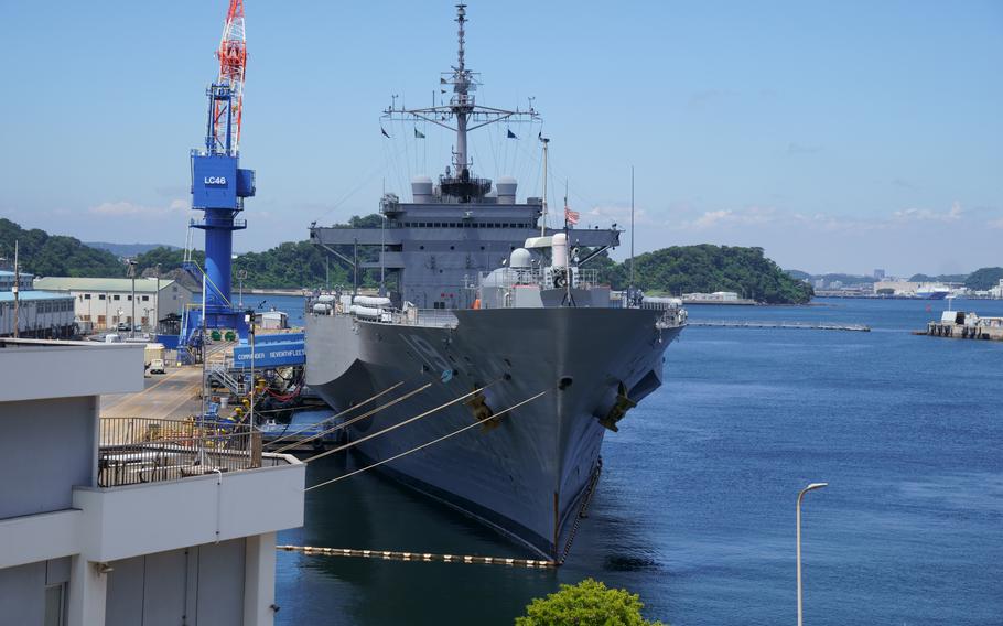 The USS Blue Ridge returned to Yokosuka Naval Base, Japan, on Aug. 17, 2023, after a patrol in the Indo-Pacific region.