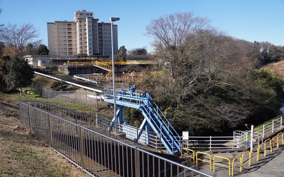 Japanese government officials on Dec. 19, 2022, inspected the water treatment facility at Naval Air Facility Atsugi, shown here Dec. 20, 2022, following improvements meant to address PFAS contamination on the base in September. 