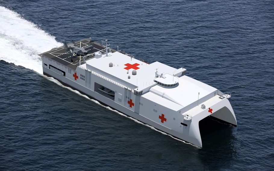 The expeditionary medical ships are designed to move farther and faster than the USNS Comfort and USNS Mercy, up to 5,500 nautical miles at 24 knots.