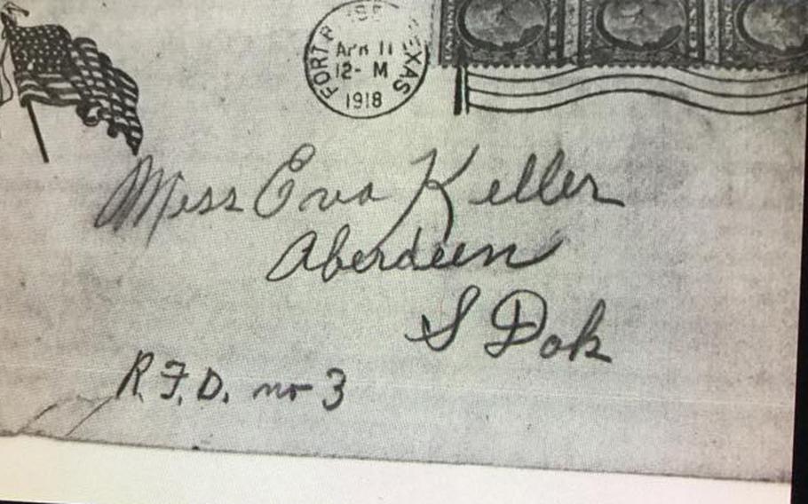 The letter, written by Bill Hutch, a soldier in the 82nd Field Artillery who was stationed at Fort Bliss, Texas, is addressed to a Miss Eva Keller in Aberdeen, South Dakota. It was found by Daniel Juracek while he was deployed to Iraq in 2004 as a civilian working for the U.S. Army Corps of Engineers.