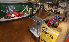 In this image provided by the The Henry Ford, various types of racing cars, including the 1967 Ford Mark IV Race Car, left, are on display as part of the Driven To Win exhibit at the The Henry Ford Museum in Dearborn, Mich. 