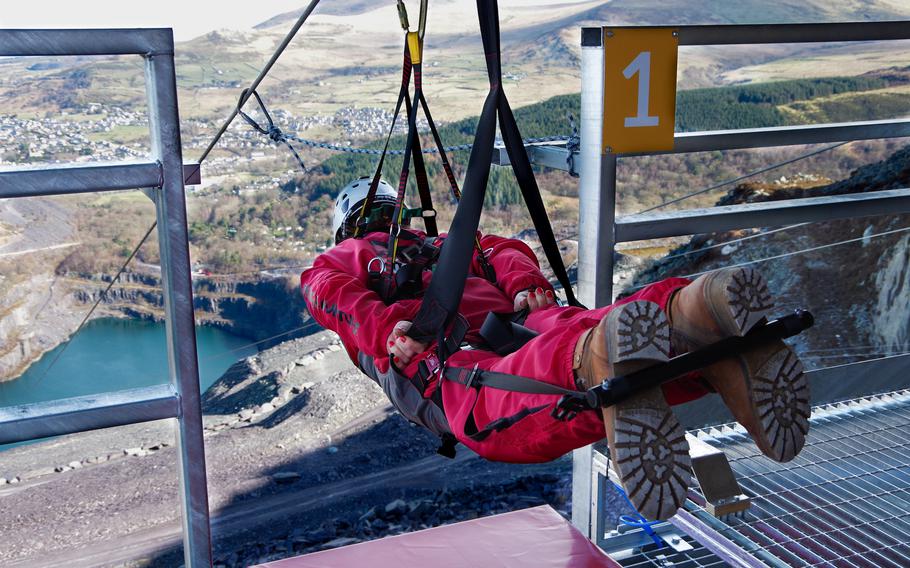 Velocity 2 in North Wales is a zip line at Zip World, in Penrhyn Slate Quarry, billed as the fastest zip line in the world and the longest in Europe.  