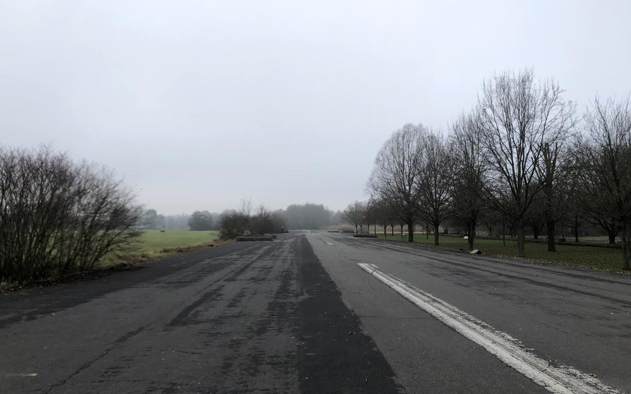 The runway at the former Maurice Rose Army Airfield, pictured on Dec. 18, 2023, is now the centerpiece of Alter Flugplatz in Frankfurt. In the summer, the old airstrip is crowded with inline skaters, runners and cyclists.
