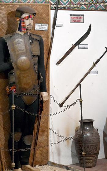 The Palawan Special Battalion World War II Memorial Museum includes an exhibit of traditional Filipino fighting gear.
