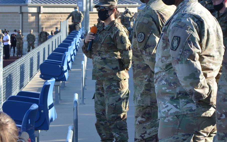 A soldier assigned to Fort Hood, Texas, spoke Tuesday to base leadership about the difficulty that she faced in reporting a sexual assault, including that she was forced to live in the same barracks as her perpetrator.
ROSE L. THAYER/STARS AND STRIPES