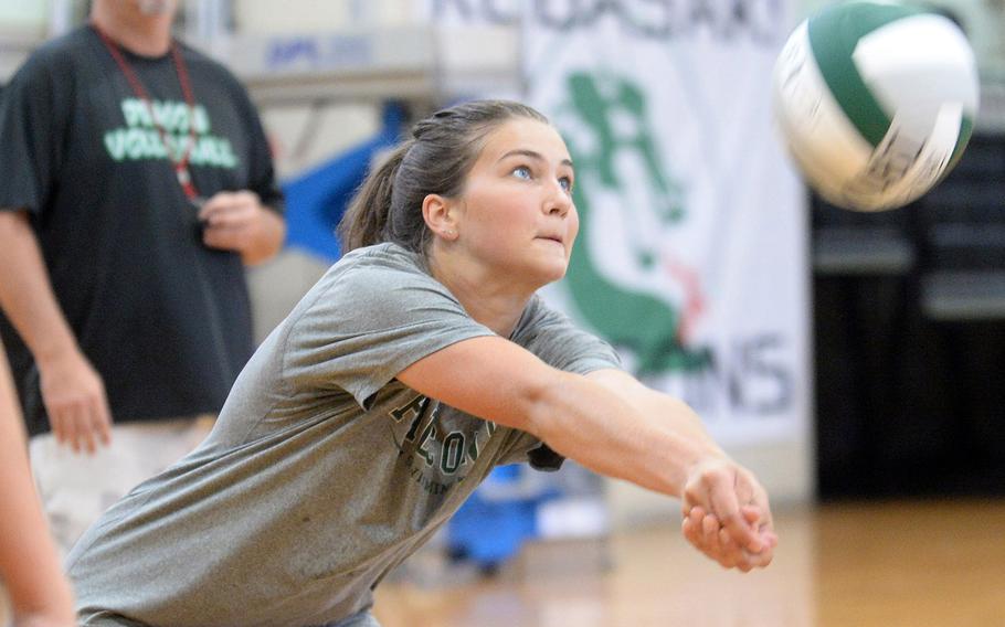 Sophomore Grace Berrens is Kubasaki volleyball team's new setter, replacing graduated team captain Alyssa Alvarado.