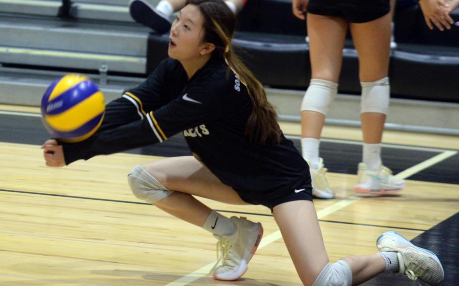 Freshman Jessica Kim is one of Humphreys girls volleyball's hopes for the future.