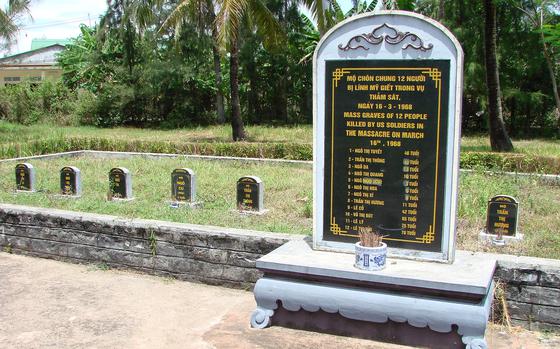 A mass grave for 12 victims of the My Lai Massacre near Quang Ngai, Vietnam.