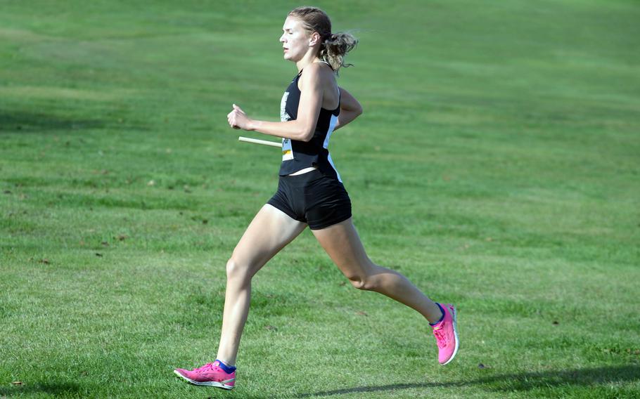 Senior Reagan McGuire teamed with Terrence Burnell to help Humphreys place third overall and second in the Far East cross-country meet  Division I team relay. They each transferred last summer from Junction City (Kansas).