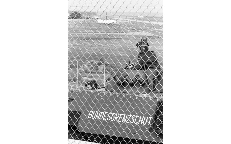 West German Border Police Bundesgrenzschutz positioning itself to guard the air base.