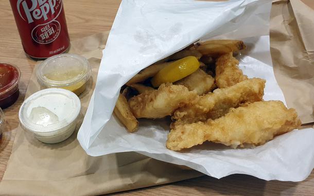 True to its namesake, Fish & Chips near Camp Humphreys, South Korea, serves battered fish deep-fried golden brown with perfectly crisp chips.