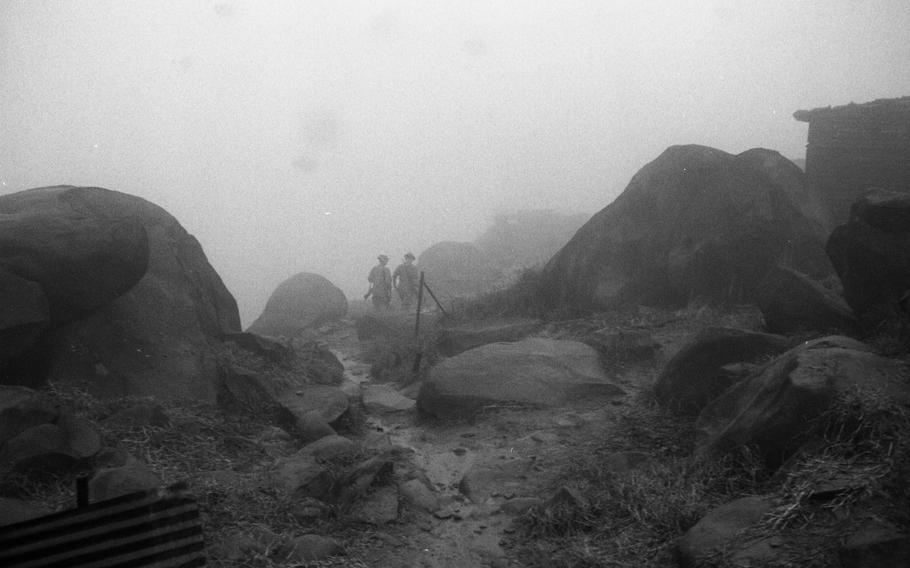 A patrol disappears in the clouds