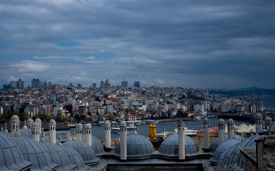 Cityscape in bustling Istanbul. 