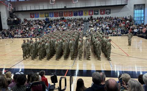 Send-off ceremony held for Iowa National Guard troops being deployed to the Middle East