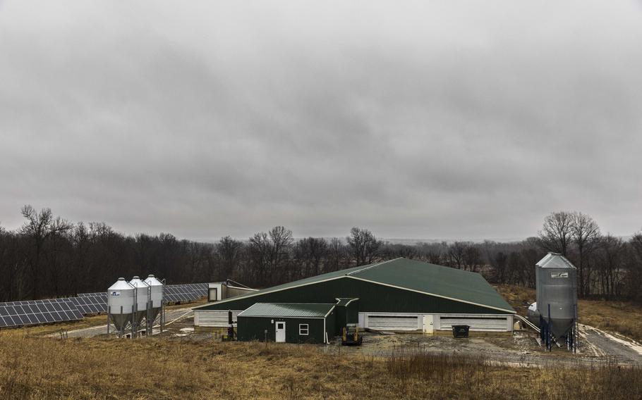 Whitworth supplies the pork producer with lubricants, equipment and fertilizer while raising his own hogs and cattle in Worthington. MUST CREDIT: Photo for The Washington Post by Kathryn Gamble.