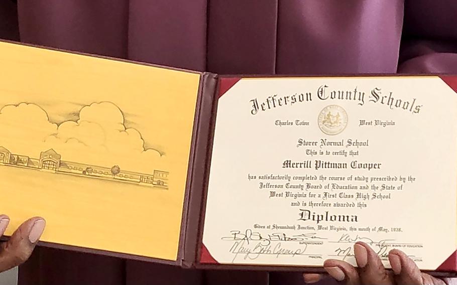 Merrill Pittman Cooper’s honorary high school diploma was awarded on March 19, 2022.