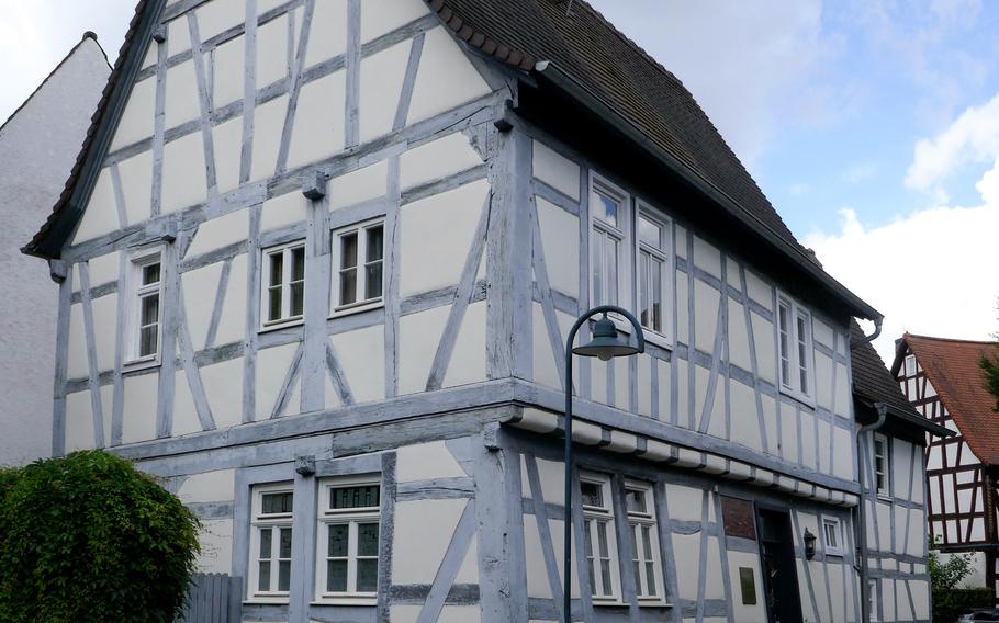 The Ludwig-Erk-Haus is the oldest of many half-timbered house in Dreieichenhain, Germany. Built in 1460 for the clergy, it was later used as a school. It is named after Ludwig Erk, a collector of German folk songs who lived there in his youth.