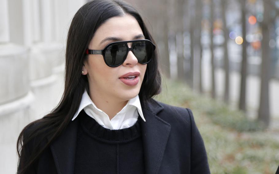 Emma Coronel Aispuro, wife of Joaquin "El Chapo" Guzman, arrives to federal court in New York on Dec. 6, 2018.