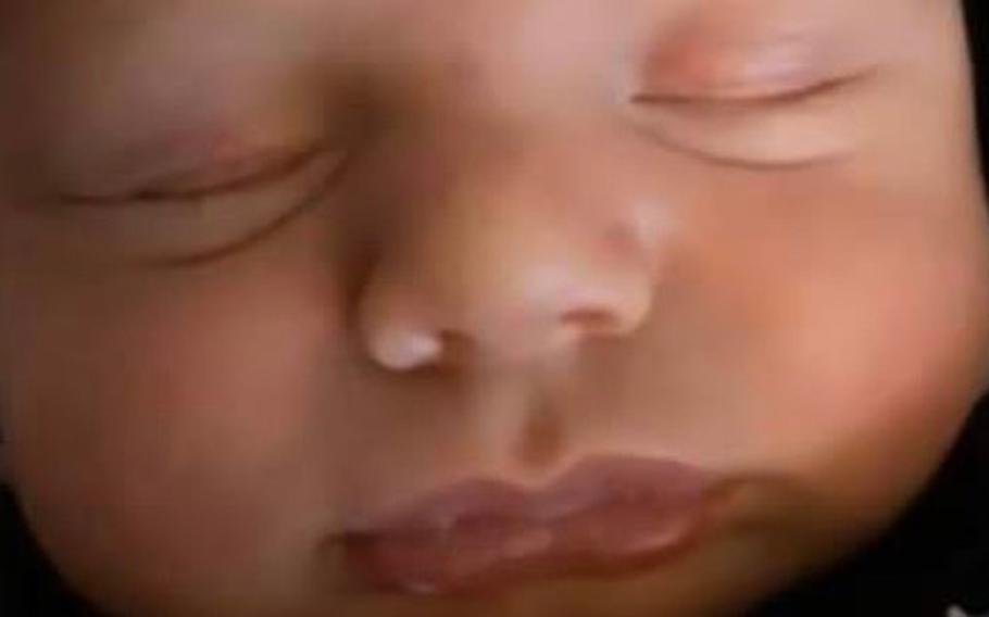 Anthony Gubitosi, shown here sleeping just after his birth, died March 23, 2021. His father, Sgt. Nicholas Gubitosi, was charged with murder in the infant’s death, but a military jury in Vilseck, Germany, convicted Gubitosi of aggravated assault May 12, 2023.