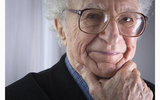 Renowned lyricist Sheldon Harnick at his home on Central Park West in Manhattan in 2014. (MUST CREDIT: Photo for The Washington Post by Carlo Allegri)